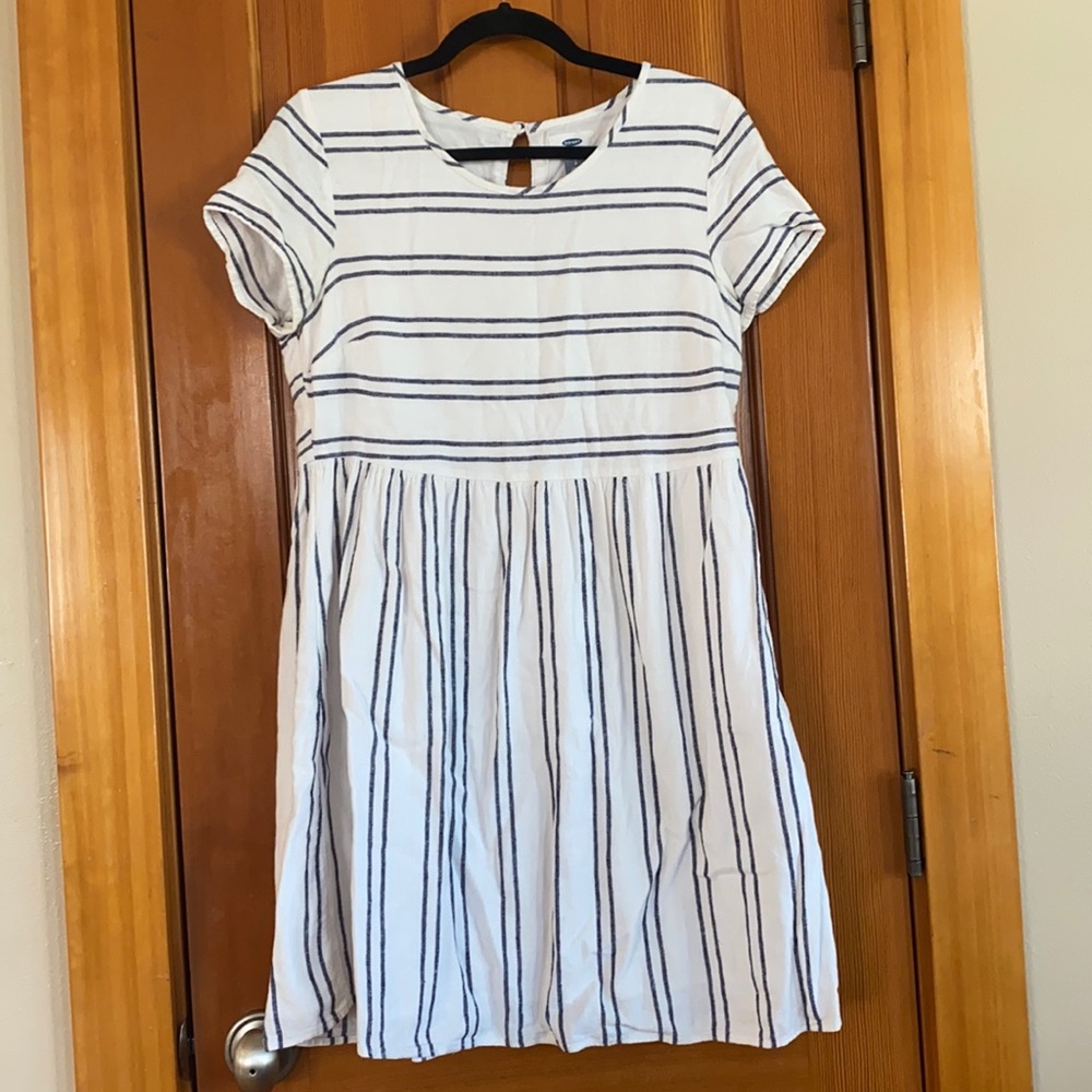 Old Navy S Striped Linen Dress
